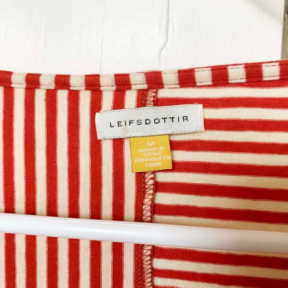 Totally NEW Leifsdottir red and beige striped shirt, Size M - Picture 5 of 7